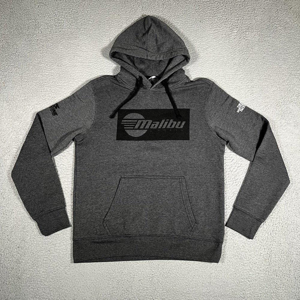 The North Face Hoodie Mens Medium‎ Gray Pullover Sweatshirt Malibu Outdoor Logo